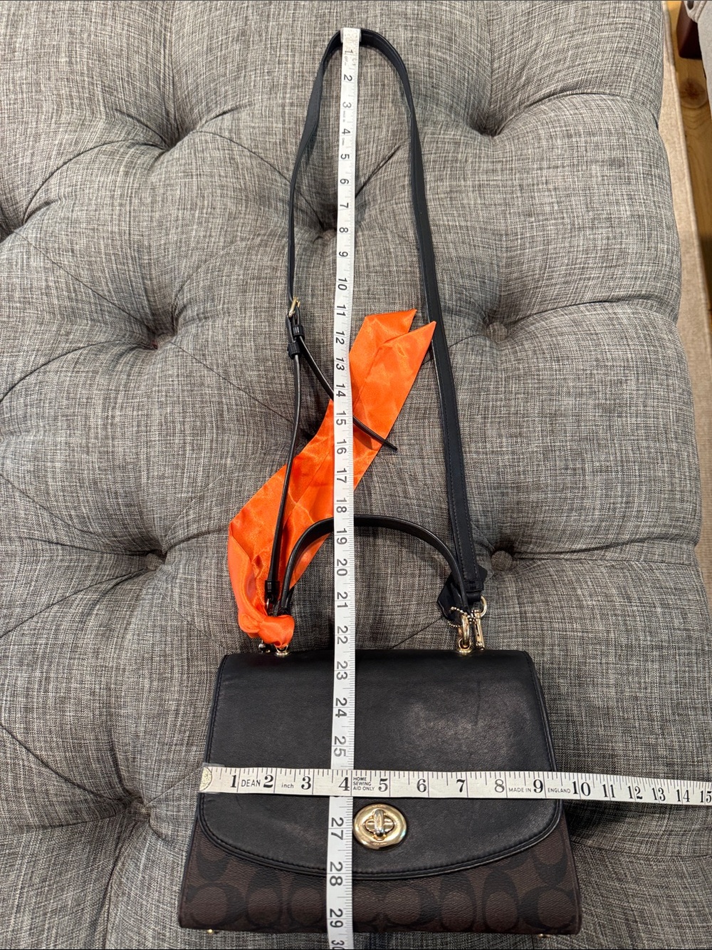 COACH Bag Tilly Signature Black Top-Handle Satchel Crossbody - Picture 17 of 17